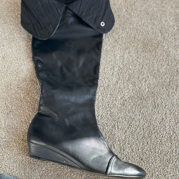 Black Leather Over-Knee “Swashbuckling” Boots Size 39 - Picture 2 of 8